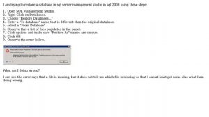 Restore Failed for server; Cannot open backup device; The system cannot find the file specified