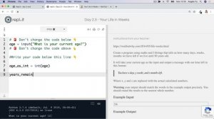 Day 2 - 25-Interactive Coding Exercise Life in Weeks