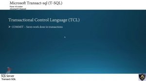 7- Transactional Control Language أيعازات السيطرة على التغيرات على البيانات