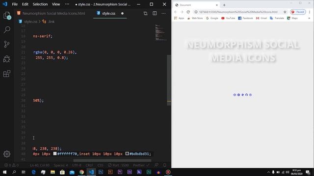 How To Make Neumorphism Social Media Icons With HTML/CSS | DesignTorch смотреть онлайн