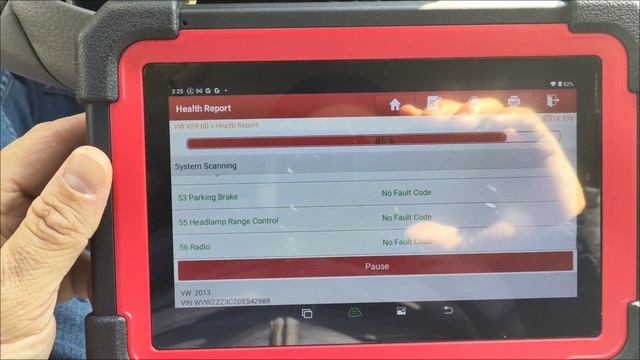 Diagnostic session Volkswagen Passat CC GFGB after replacement on timing belt with LAUNCH CRP919E смотреть онлайн