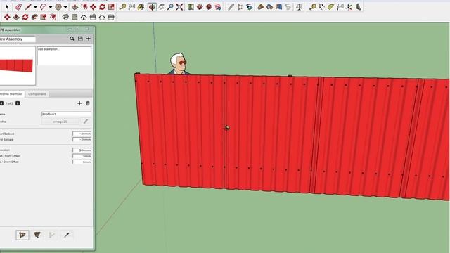 Рисуем забор из профнастила в SketchUp с помощью плагина Profile Builder 2 смотреть онлайн