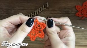 Вязанные осенние листья крючком