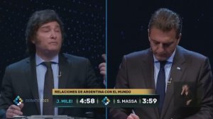 Javier Milei e Sergio Massa batem boca sobre relações com Brasil em último debate na Argentina