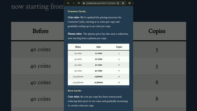 Warhammer Combat Cards: Changes to Card Shop Coin/Plasma Prices смотреть онлайн