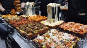 Детройтская пицца с сыром в американском стиле - корейская уличная еда