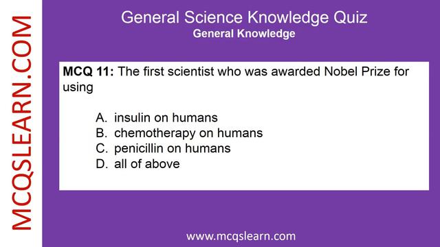 General Science Knowledge Quiz Questions - Trivia MCQs Online Test - Practice GK Exam MCQs & Quizze