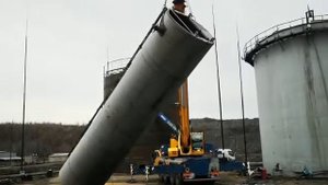 Установка рулона РВС-1000 м3 в вертикальное положение