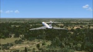 полет по кругу на ТУ-134-а-3 (посадка без тормозов) в fsx