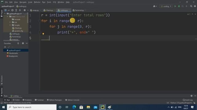36. How do you reverse a star pattern in Python?