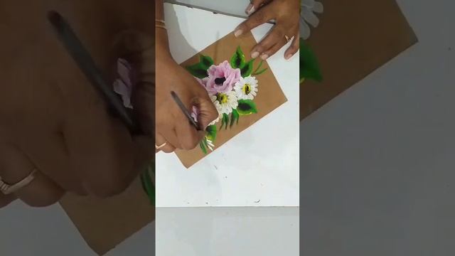 One stroke flower painting for Beginners #shorts #flower painting