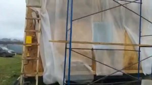 Сип дом с пенопластом обшитый пленкой