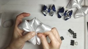 Школьные банты/Нарядные банты на первое сентября/Банты из атласной ленты 4 см/МК/DIY/Ribbon Bow