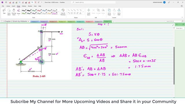 2-9| Chapter 2 | Strain | Mechanics of Materials by R.C Hibbeler|