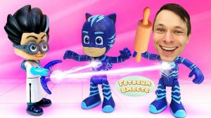 Видео про игрушки Герои в масках. Кэтбой и капуки кануки Федя готовят новогоднюю елочку