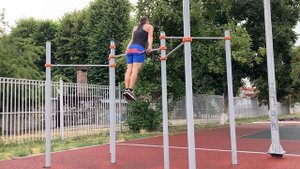 Суперсет: Выход силой , подъем переворотом, отжимание от перекладины и подтягивания  не слезая
