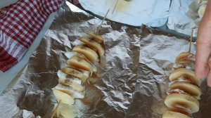 Шашлык из картофеля с салом в духовке/Картошка с салом на шпажках. Отличный вариант для обеда!