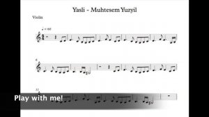 Ibrahim Pasha Violin/ TUTORIAL/ Muhtesem Yuzyil -YASLI /The Magnificent Century +VIOLIN SCORE/ Yana