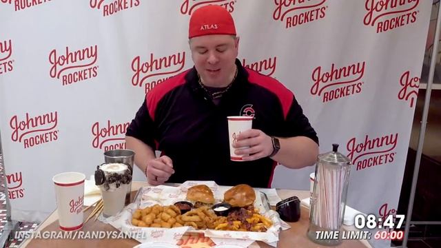 Johnny Rockets 8lb "Jumbo Rocket" Double Burgers Challenge in Miami!! смотреть онлайн