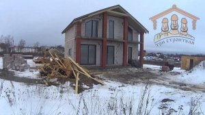 Видеоотзыв ||| Строительство дома из газобетона 9.2х7.2 метров с террасой и балконом