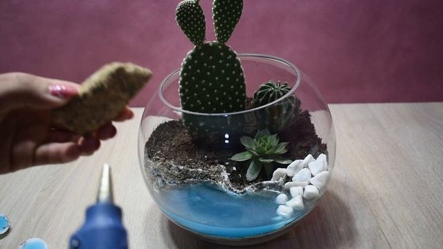 How to make Terrarium with Seashell waterfall