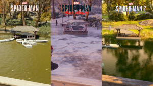 Сравнение карты Spider-Man. Достопримечательности Человек-паук. Верхний Вест Сайд и Центральный парк