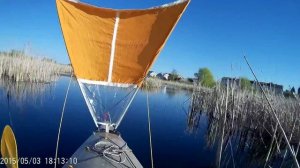 Каяк с парусом, Kayak sailing