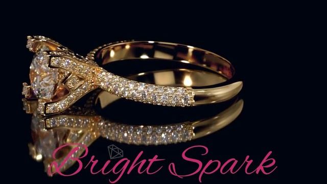 Кольцо из желтого золота с россыпью Albertha 1,6 карата от Bright Spark смотреть онлайн