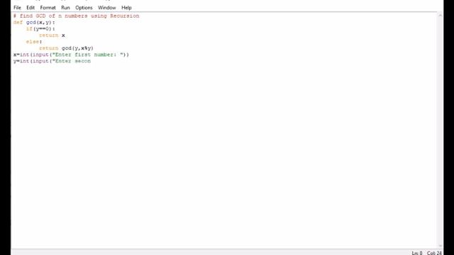 find GCD of n numbers using Recursion python смотреть онлайн