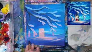 ЛАМПА |Пошаговое рисование красками для начинающих?