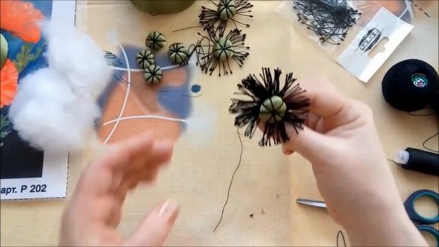 МК. Вышиваем маки разными способами. Часть 2. Делаем тычинки. смотреть онлайн