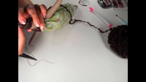 Как сделать прическу кукле Тильда. МК "Гирлянда из кукол и редиса". Часть 3.