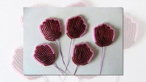 Роза из бисера . Мастер класс