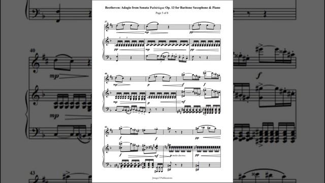 Beethoven: Adagio from Sonata Pathetique for Baritone Saxophone & Piano смотреть онлайн