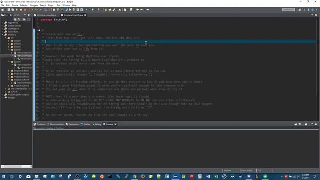 Intro to Java Programming - Project 4 (Logical Operators, Strings, Scanner-User Input)