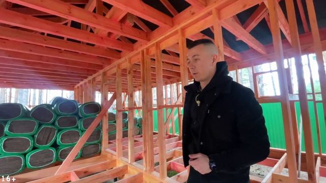 Монтаж Крыши в Каркасном Доме. Как Построить Кровлю для Каркасного Дома-Бани. 2 Серия. смотреть онлайн