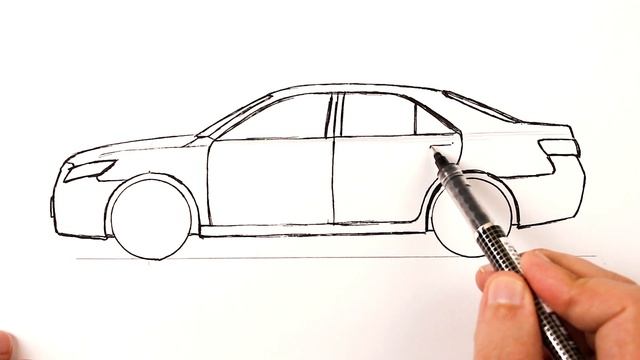 Как нарисовать машину Тойота Камри смотреть онлайн