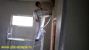 Затирка гипсовой штукатурки затирочной машиной  Rokamat 700  2