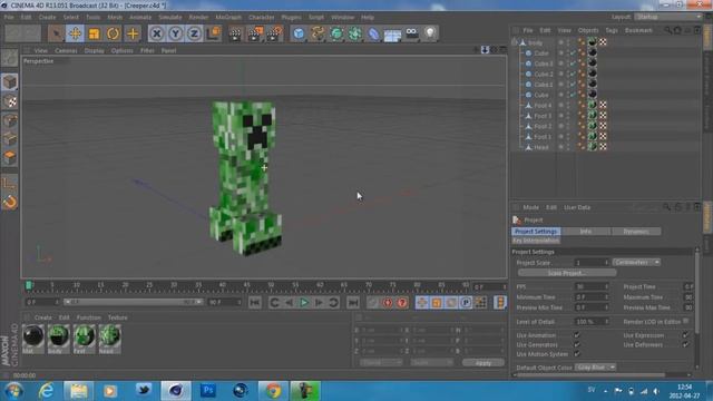 Minecraft - Creeper 3D model (Download link) смотреть онлайн