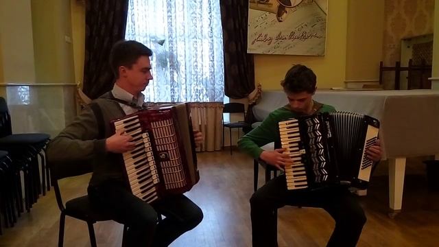 Дуэт аккордеонистов П Пиццигони Вальс Свет и тени смотреть онлайн