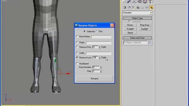 Видеоуроки 3ds Max. Риггинг (оснастка) персонажа в 3ds Max. Создаем кости ног. 1/13