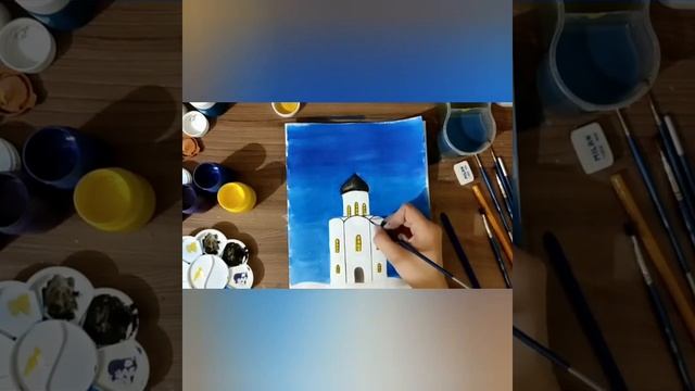 Рисунок "Рождественская ночь". Мастер-класс.