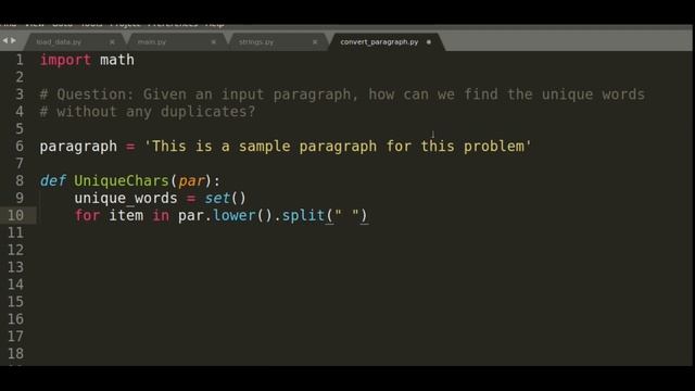 How to Find Unique Words in a String? | The Python Interview