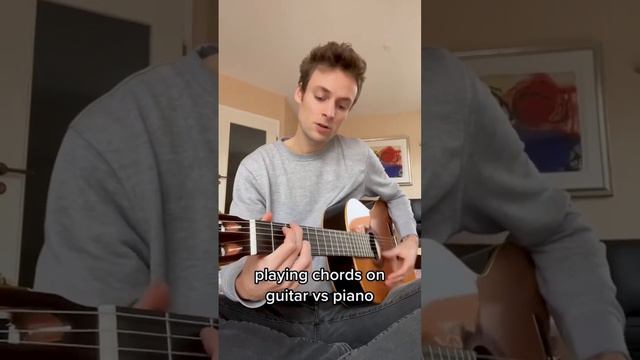 Playing chords on Guitar vs Piano