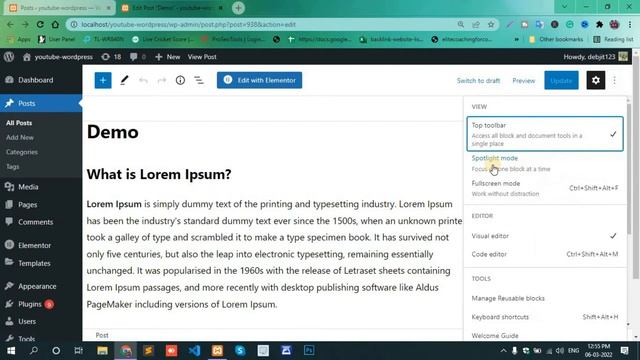 How to use the WordPress spotlight mode || How to Enable Spotlight Mode in WordPress