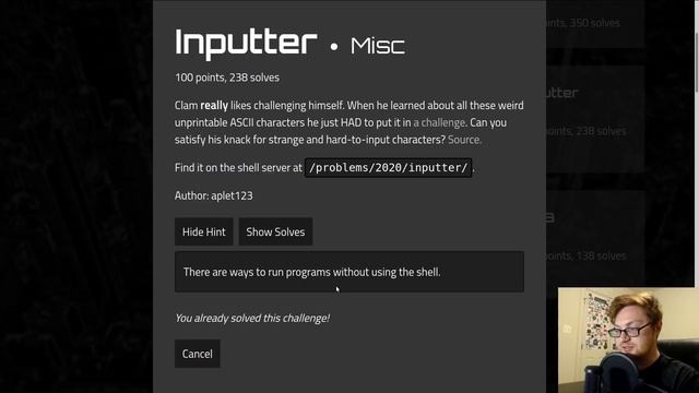 Non-Printable Characters "Inputter" - AngstromCTF 2020 смотреть онлайн