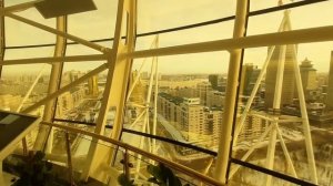 Вид на столицу Казахстана с  башни Байтерек зимой.