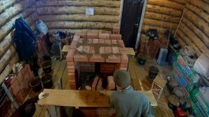 ТаймЛапс кладка печи на два этажа. Транзитная печь. Печи Бушуева +79536000033