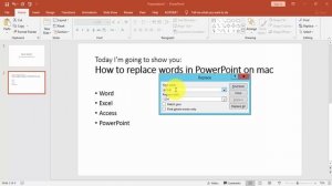 How to replace words in PowerPoint on mac