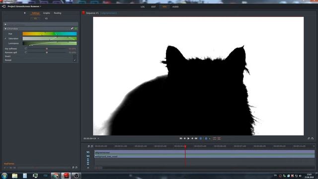 Удаление зеленого фона в Lightworks